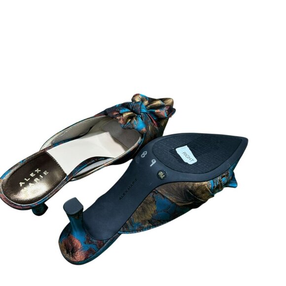 Alex Marie Metallic Floral Brocade Pointed Toe Mules | Size 9M NWT - Picture 6 of 14